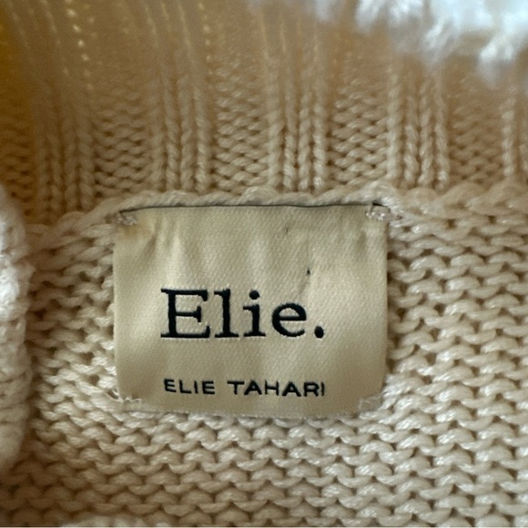 Elie Tahari Medium Wool Blend Cable Knit Sweater Relaxed Dolman Long Sleeve Norm - Picture 9 of 12